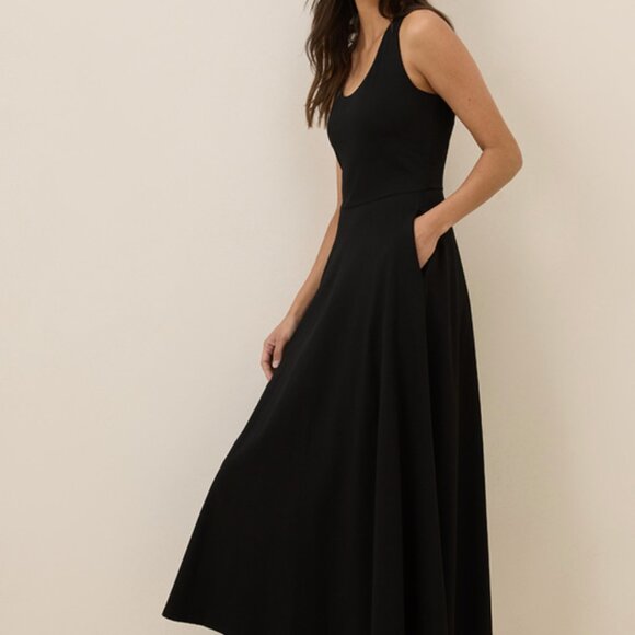 NWOT Pact Fit & Flare Open Back Maxi Dress - Picture 1 of 7